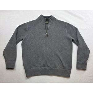 Eddie Bauer Men's 1/4 Zip Ribbed Gray Pullover Sweater. Size XL